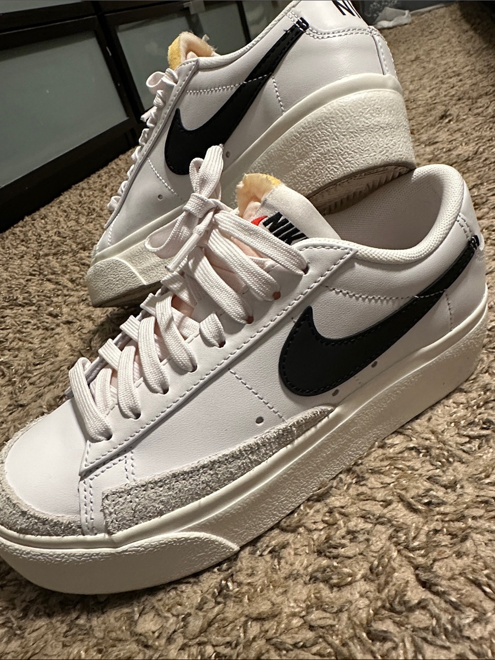Nike Women’s White Sneakers with Black Swoosh
